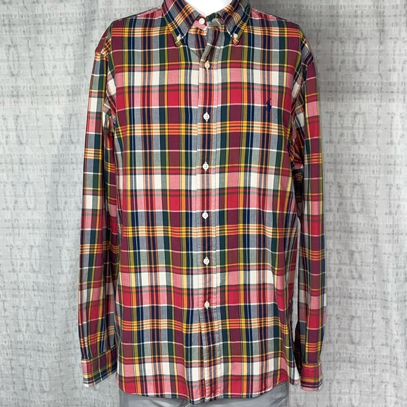 NWOT XL Polo Ralph Lauren Multi Color Plaid Long Sleeve Button Down - Picture 2 of 11